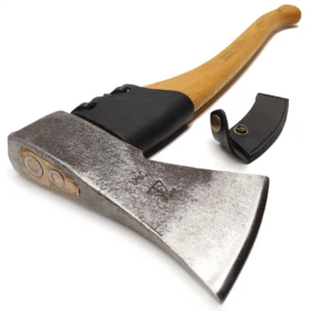 Miško kirvis - 1000 gramų - 60 cm JAV hikorio kotas - odinė apsauga - Nr. 0365